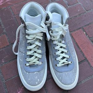 Jimmy Choo suede grey sneaker. See pics for marks